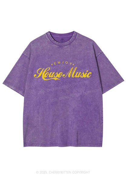Enjoy House Music Y2K Shirts Washed Tee Cherrykitten