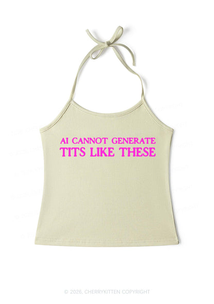 Ai Cannot Generate Txts Y2K Halter Neck Cami Cherrykitten