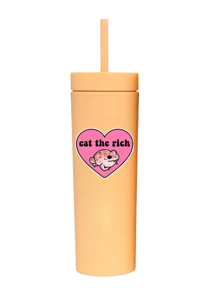 Eat The Rich Matte Skinny Tumbler