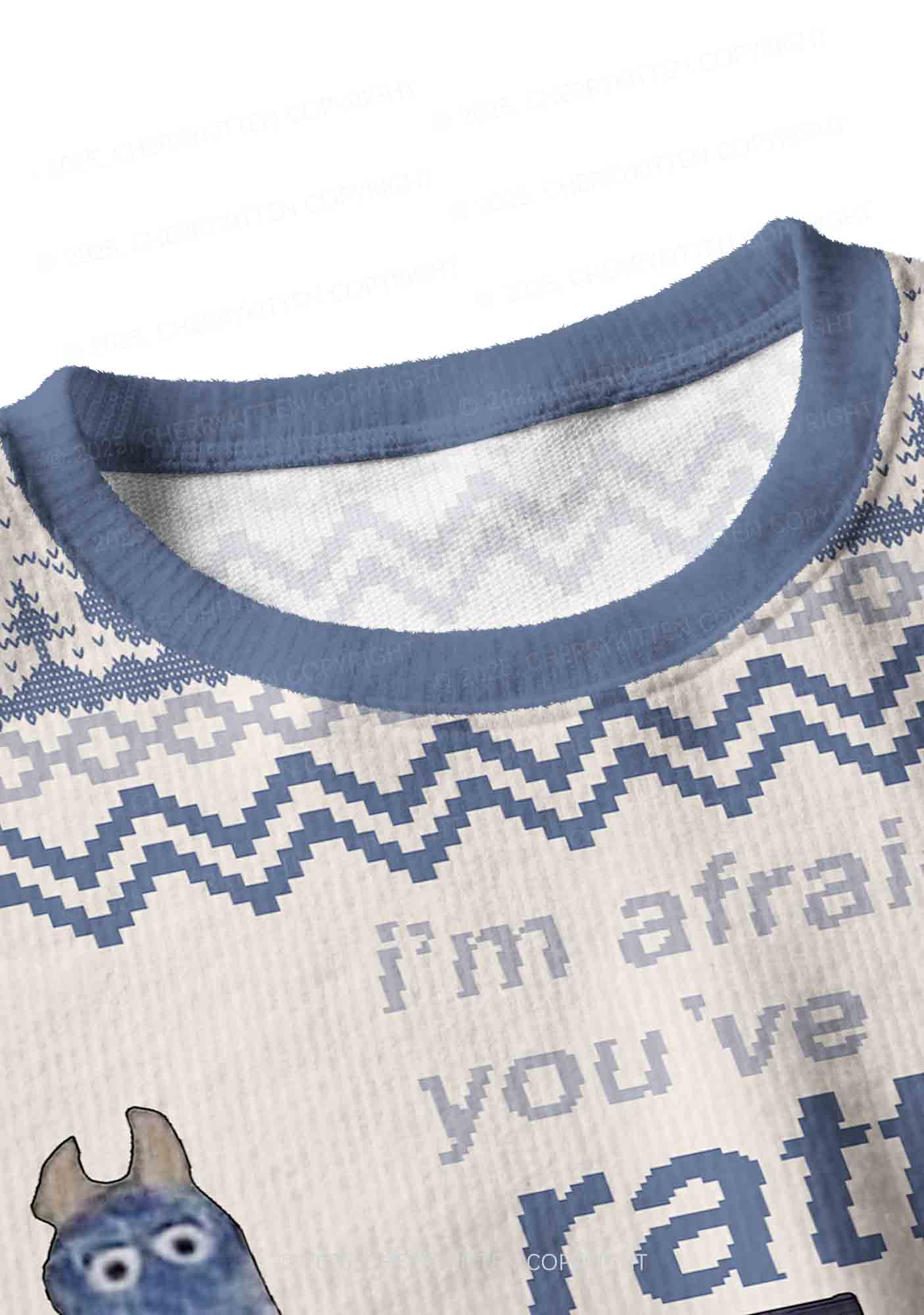 Ratted Last Tatouille Y2K Christmas Crop Knit Sweatshirt Cherrykitten