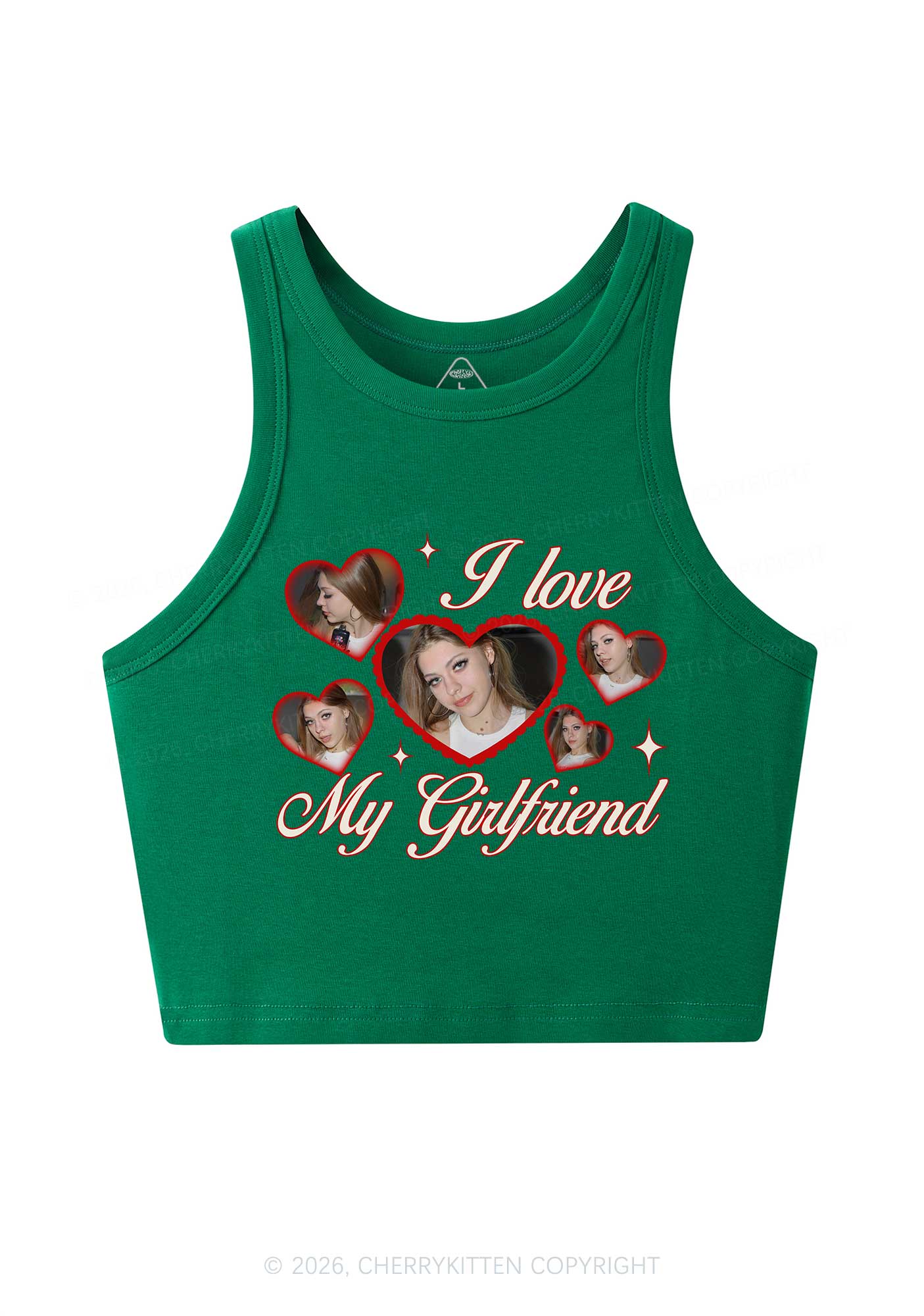 Custom Photo I Love My GF BF Valentine's Day Y2K Crop Tank Top Cherrykitten