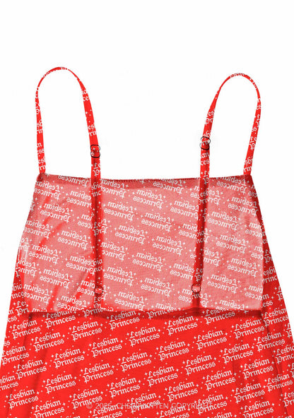 Lesbian Princess Pride Y2K Mesh Slip Dress Cherrykitten