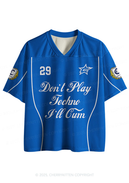 Custom Blue Dont Play Techno Y2K Sport Jersey Shirts Cherrykitten