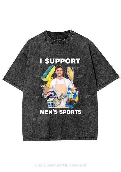I Support Mens Sports Y2K Shirts Washed Tee Cherrykitten