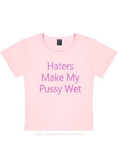 Glitter Haters Make My Puxxy Wet Y2K Baby Tee Cherrykitten