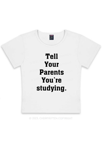 Curvy You’re Studying Y2K Baby Tee Cherrykitten