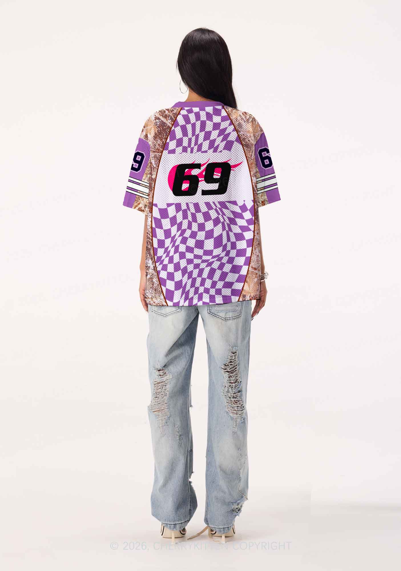Purple Plaid Dyke Pride Y2K Sport Jersey Shirts Cherrykitten