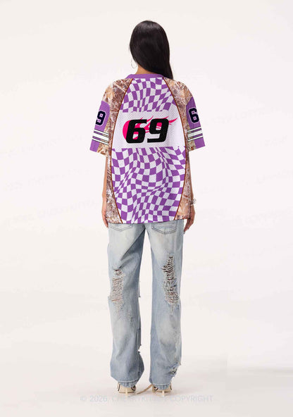 Purple Plaid Dyke Pride Y2K Sport Jersey Shirts Cherrykitten