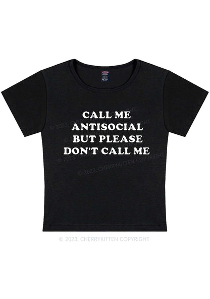Call Me Antisocial Y2K Baby Tee Cherrykitten