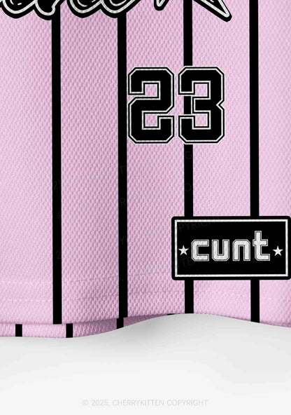Custom Pink Striped Cxxt Y2K Crop Sport Jersey Shirts Cherrykitten