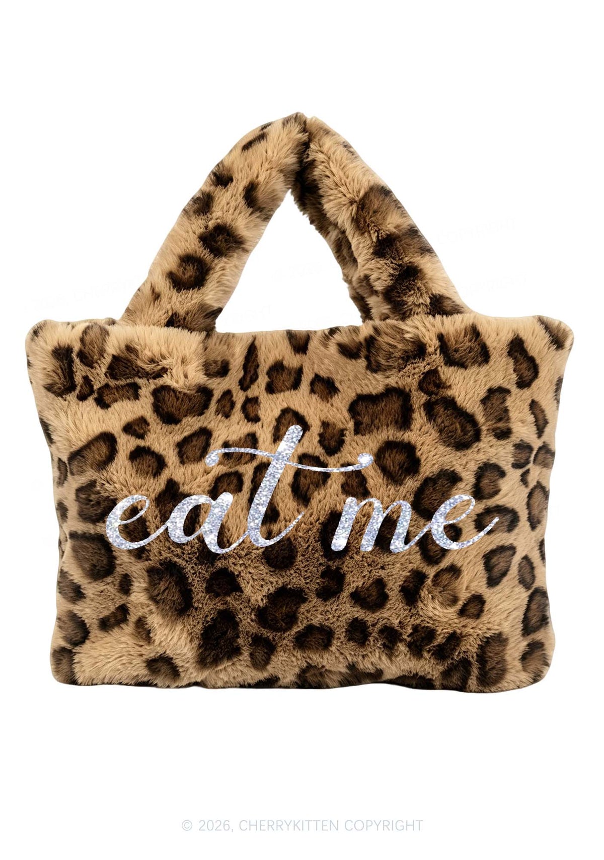 Glitter Eat Me Y2K Plush Leopard Handbag Cherrykitten