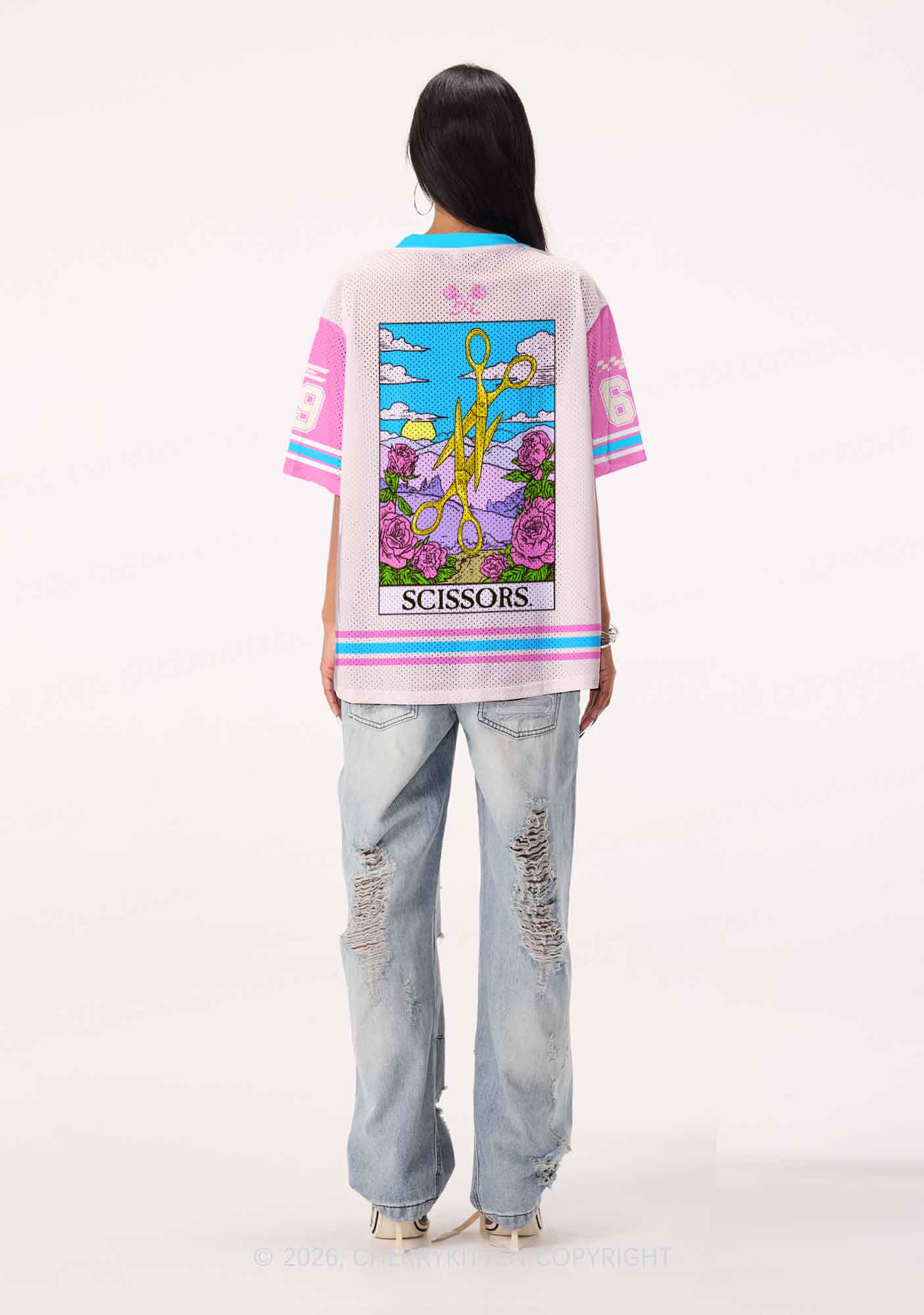 Yellow Scissors Pride Y2K Sport Jersey Shirts Cherrykitten