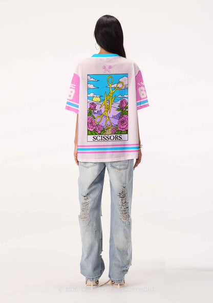 Yellow Scissors Pride Y2K Sport Jersey Shirts Cherrykitten