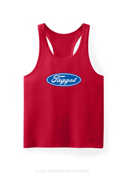 Faggot Pride Y2K Men Racerback Tank Top Cherrykitten