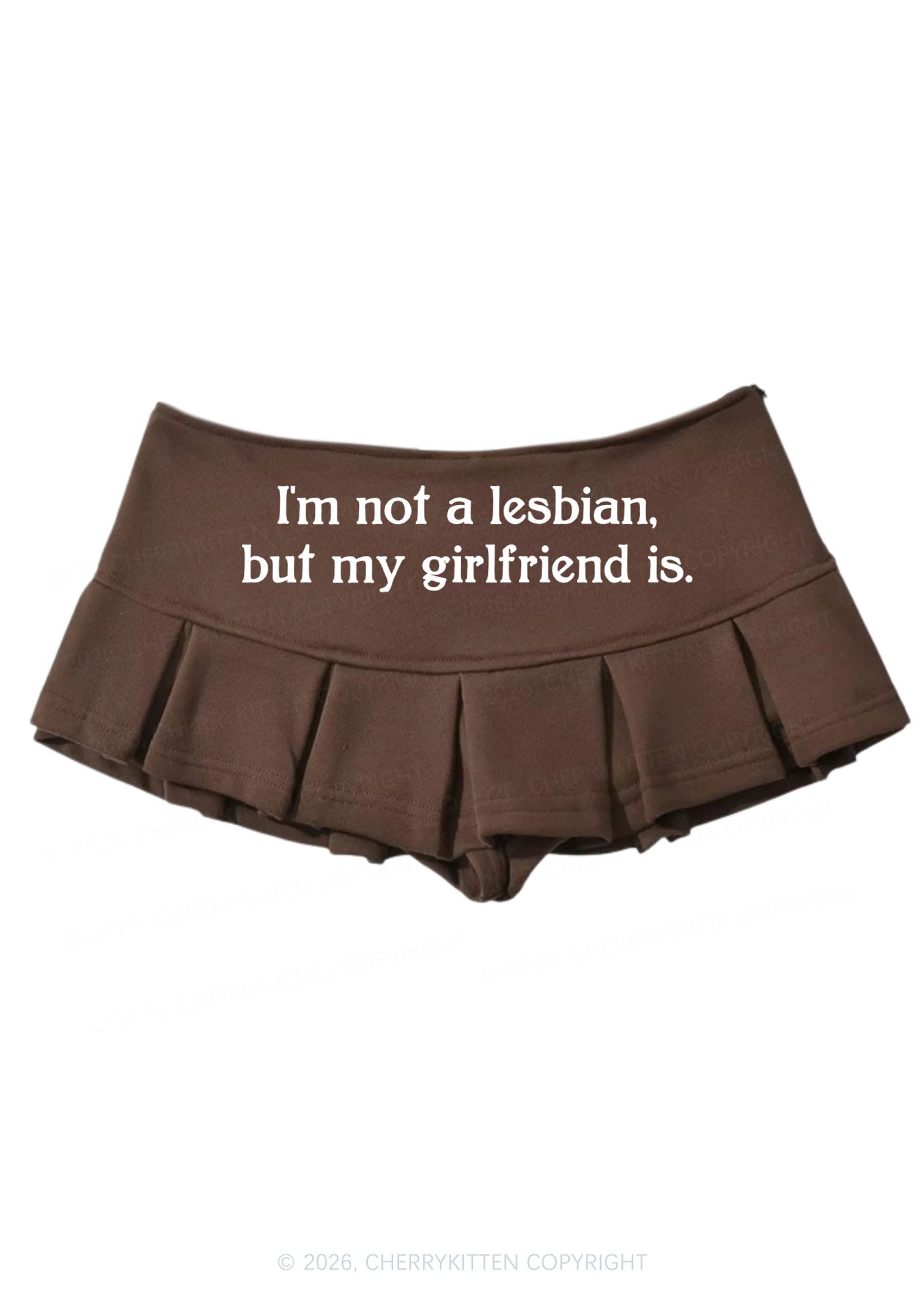 Im Not A Lesbian Pride Y2K Mini Pleated Skirts Cherrykitten