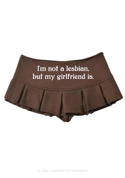 Im Not A Lesbian Pride Y2K Mini Pleated Skirts Cherrykitten