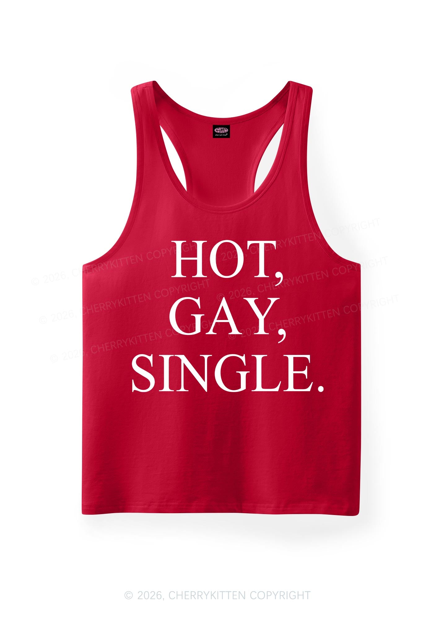 Hot Gay Single Pride Y2K Men Racerback Tank Top Cherrykitten