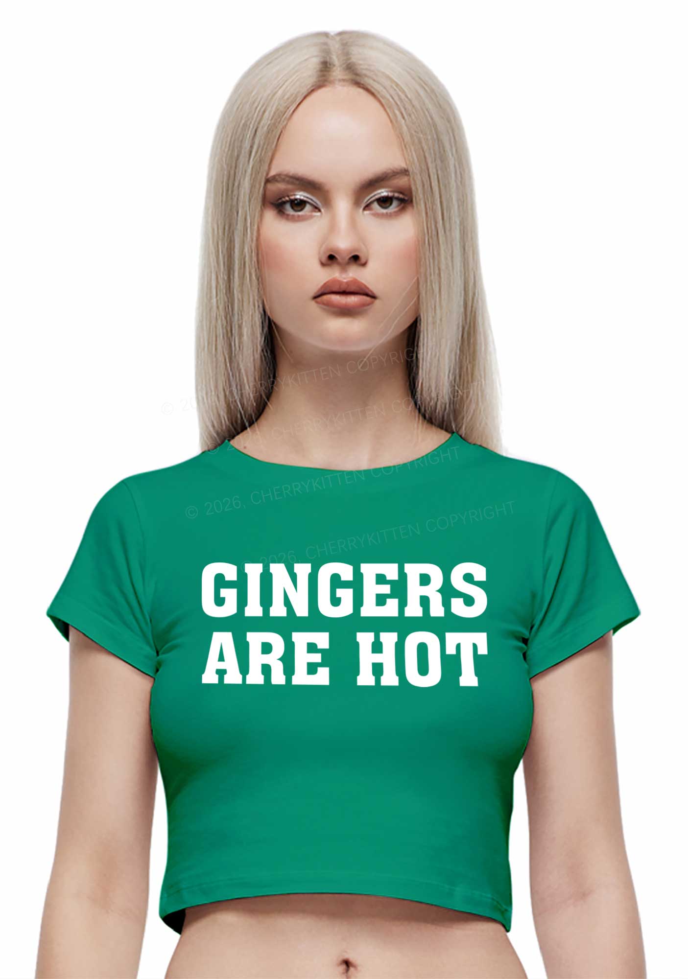 Gingers Are Hot St Patricks Y2K Baby Tee Cherrykitten