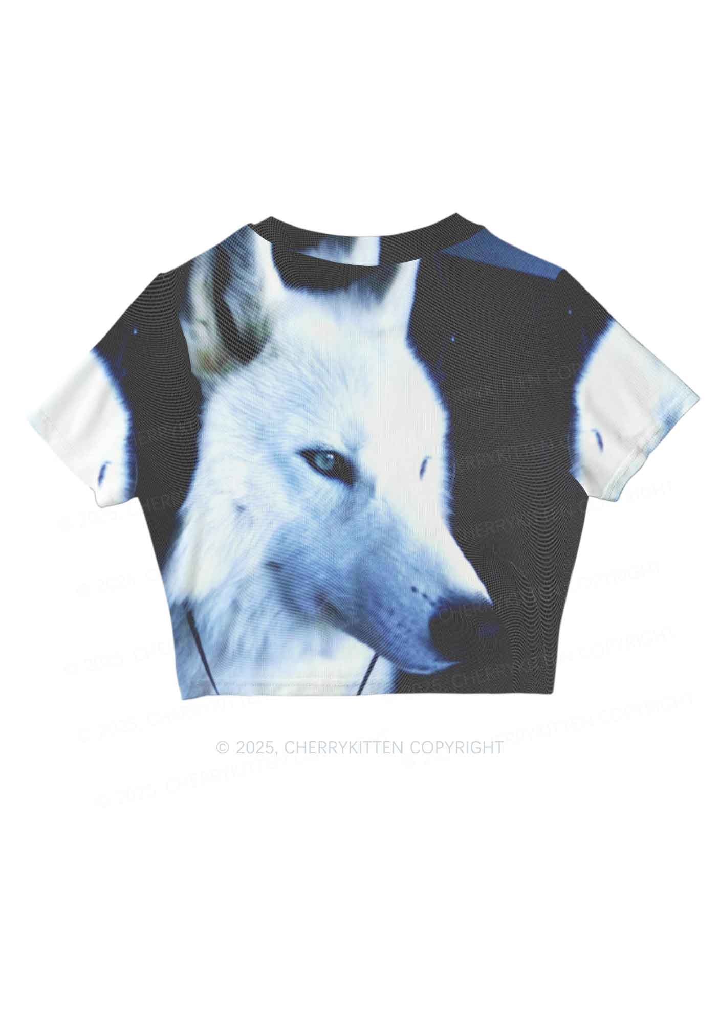 White Wolf Y2K Mesh Crop Top Cherrykitten