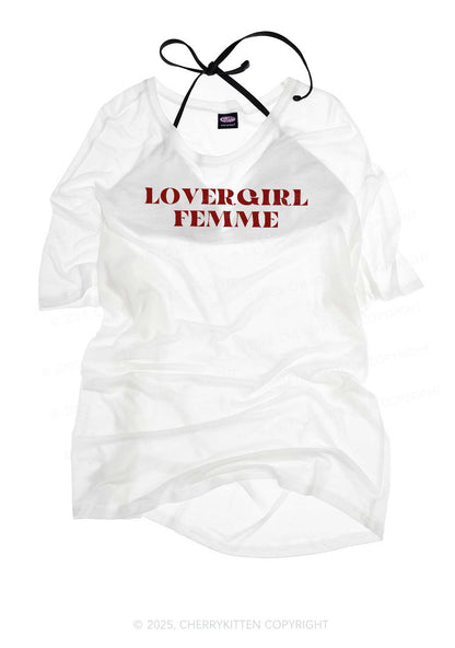 Lovergirl Femme Pride Y2K Sheer Boyfriend Tee Cherrykitten