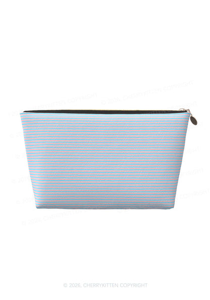 Trans Stripes Pride Y2K Makeup Bag Cherrykitten