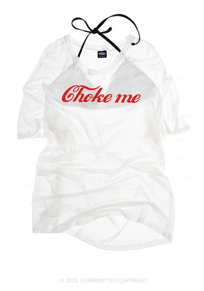 Choke Me Y2K Sheer Boyfriend Tee Cherrykitten