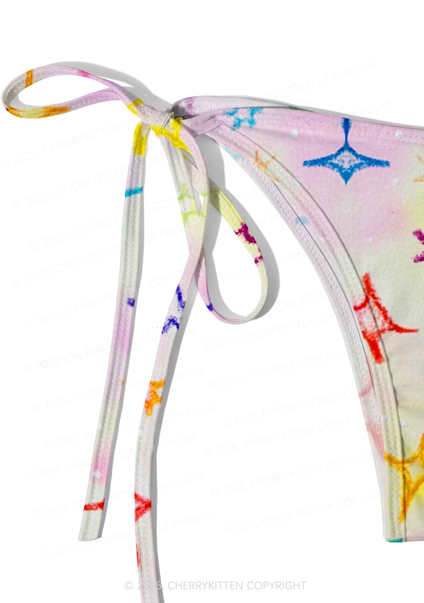 Rainbow Starburst Y2K Print Bikini Set Cherrykitten