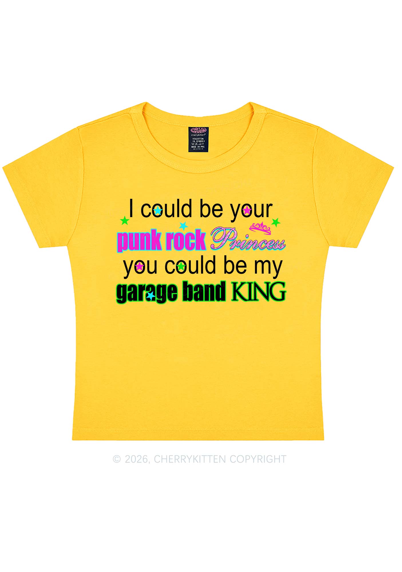 Punk Rock Princess Y2K Baby Tee Cherrykitten