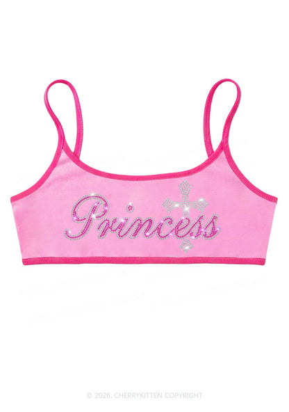 Rhinestone Princess Cross Y2K Super Crop Cami Cherrykitten