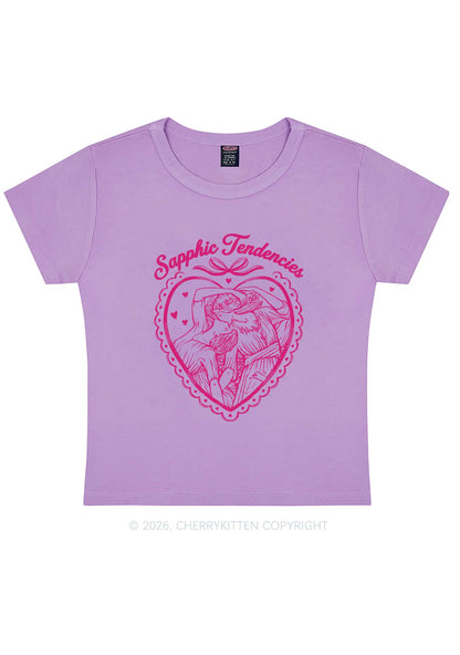 Sapphic Tendencies Art Pride Y2K Baby Tee Cherrykitten