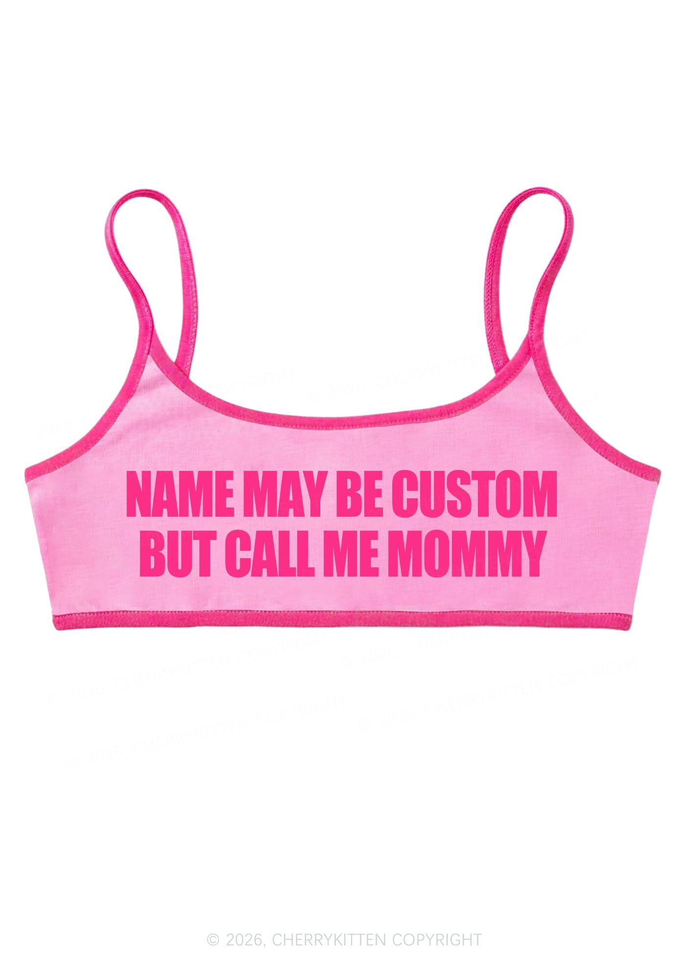 Custom Name Call Me Mommy Y2K Super Crop Cami Cherrykitten