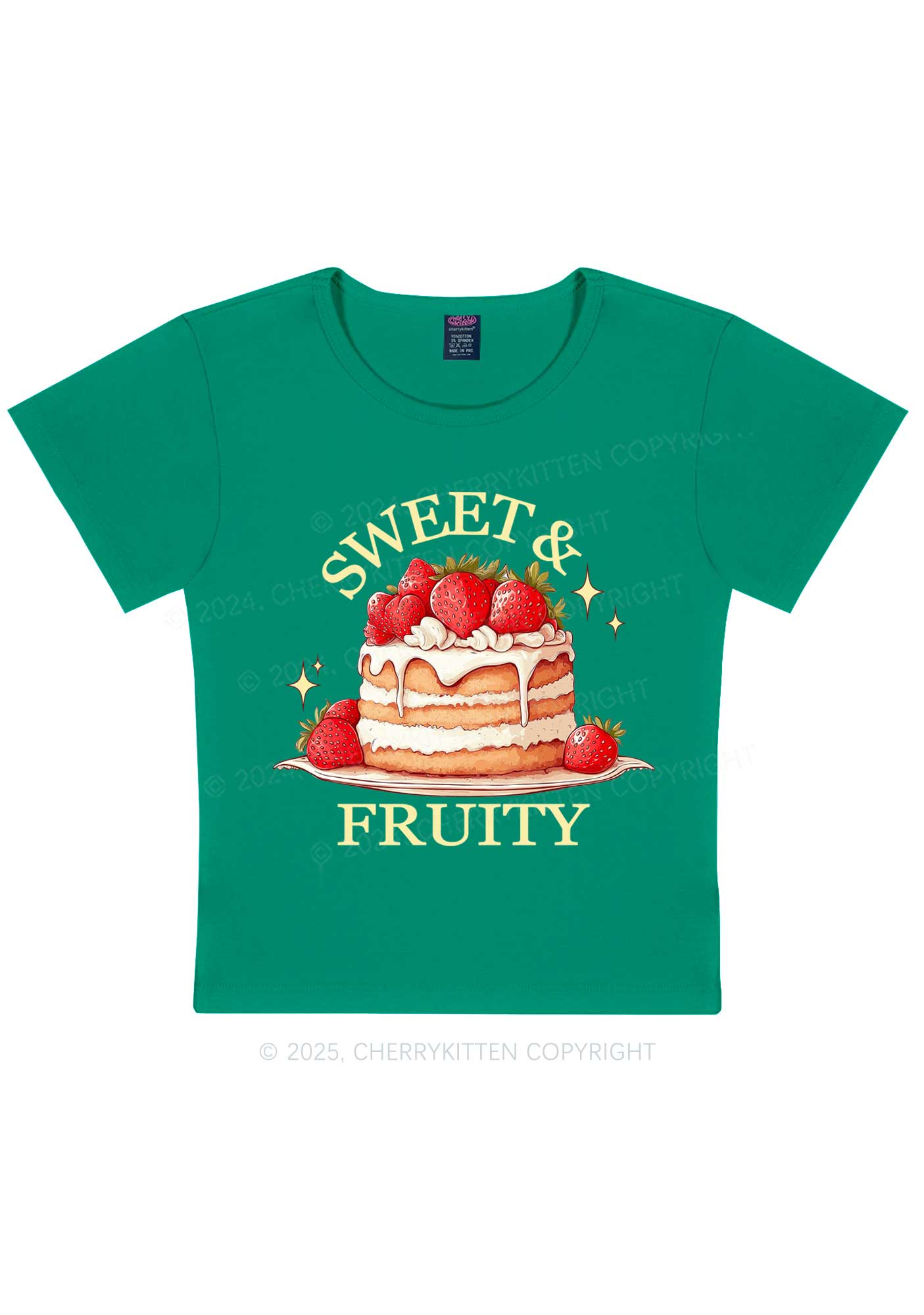 Sweet And Fruity Cake Y2K Baby Tee Cherrykitten