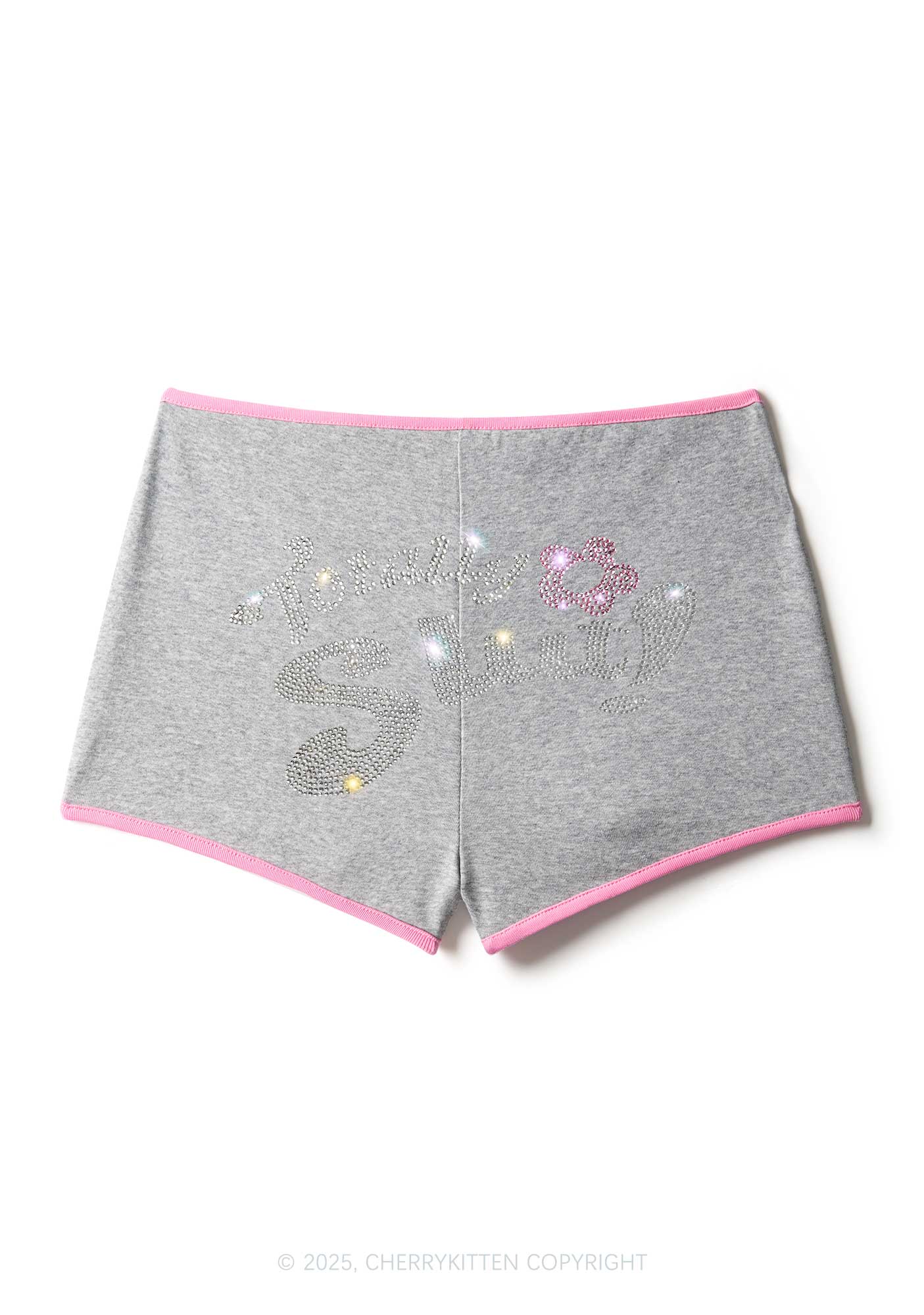 Rhinestone Totally Slxt Y2K Booty Shorts Cherrykitten