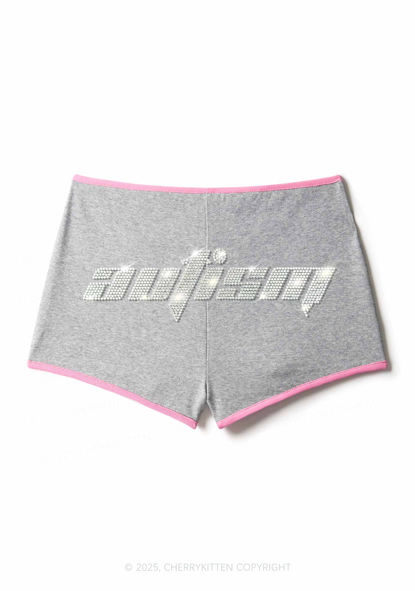 Rhinestone Autism Y2K Booty Shorts Cherrykitten