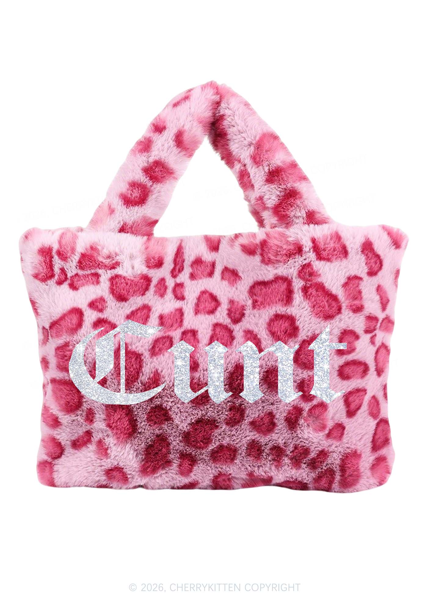 Glitter Cxxt Y2K Plush Leopard Handbag Cherrykitten