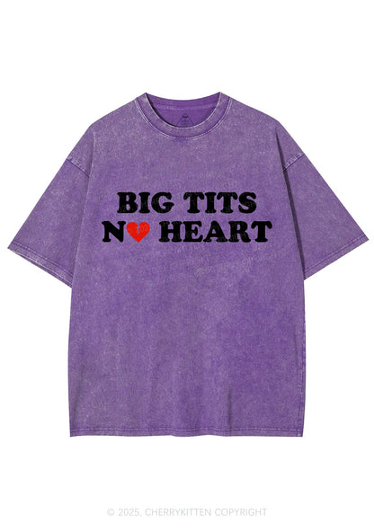 Big Txts No Heart Y2K Shirts Washed Tee Cherrykitten