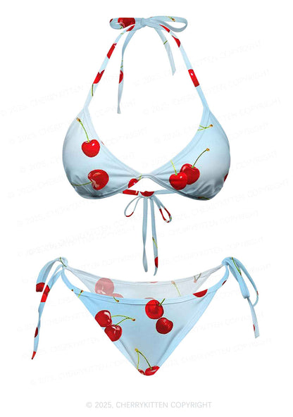Cherry Sky Y2K Print Bikini Set Cherrykitten
