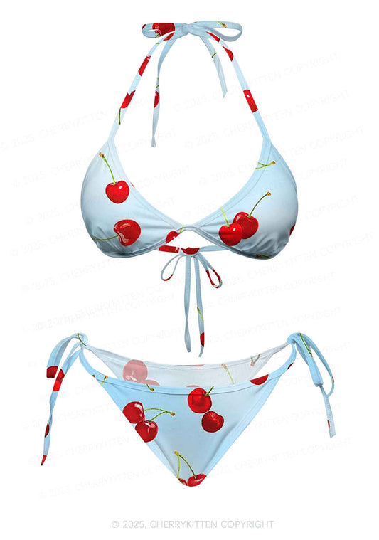 Cherry Sky Y2K Print Bikini Set Cherrykitten