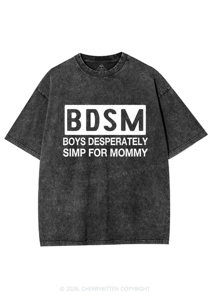 Boys Desperately Simp For Mommy Y2K Shirts Washed Tee Cherrykitten
