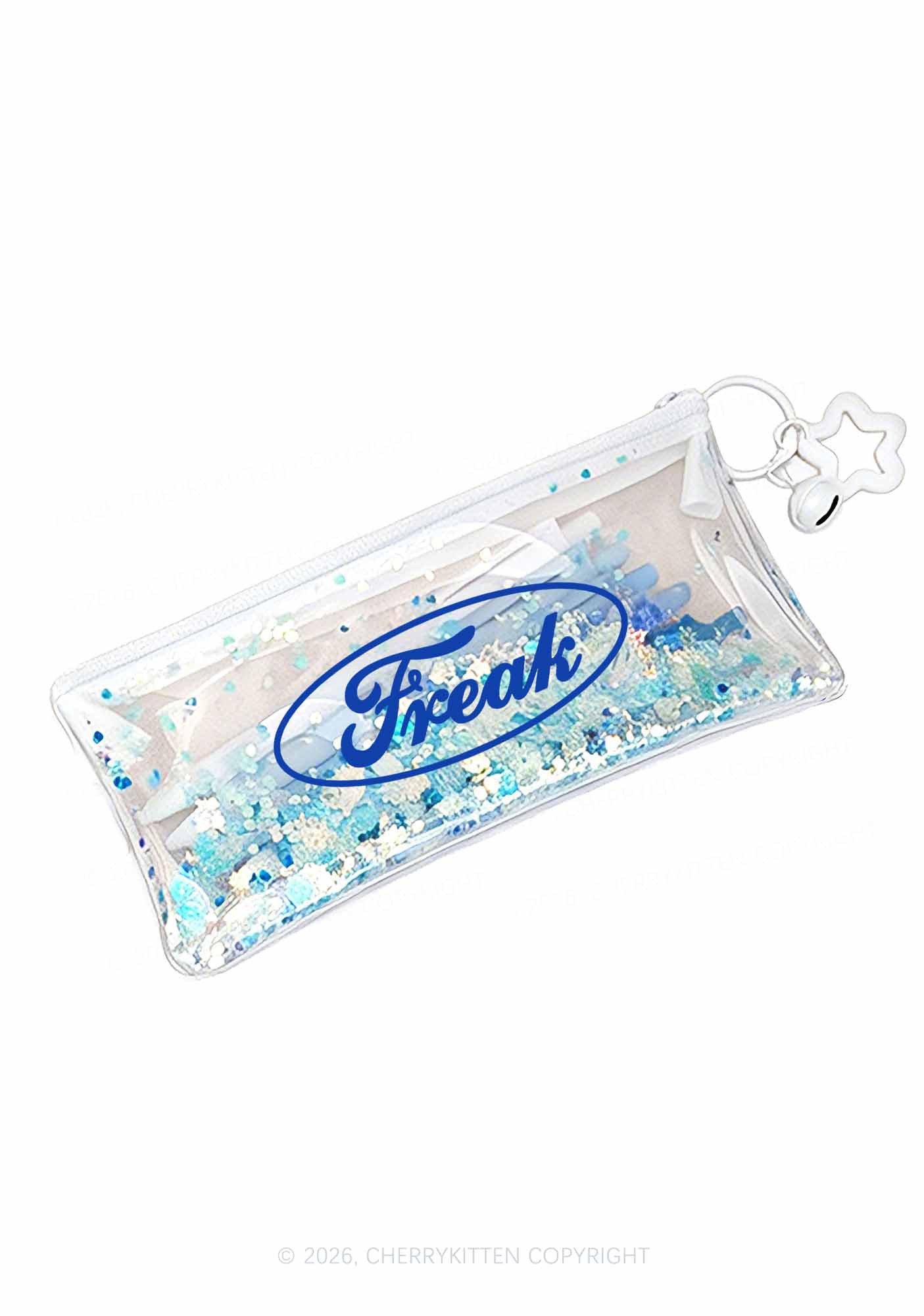 Oval Freak Y2K Quicksand Transparent Pencil Pouch Cherrykitten
