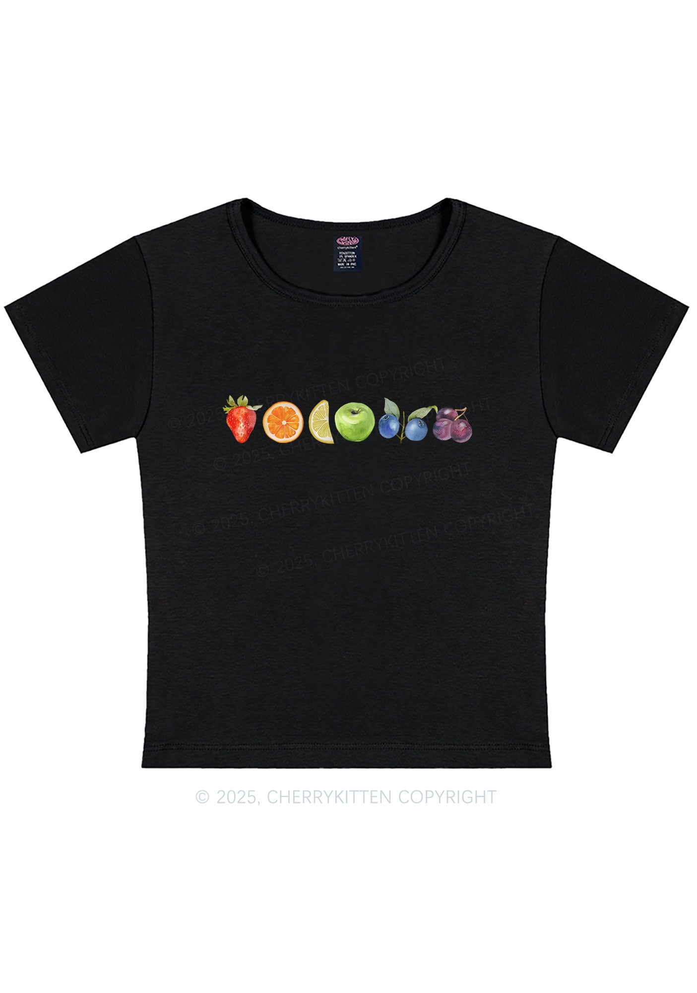 Curvy Six Fruity Pride Y2K Baby Tee Cherrykitten