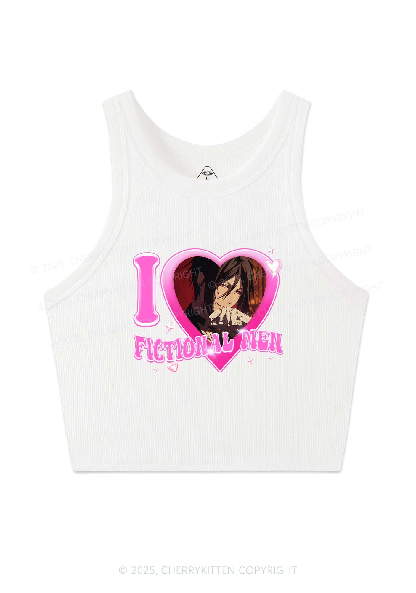 Custom I Love Fictional Men Y2K Crop Tank Top Cherrykitten