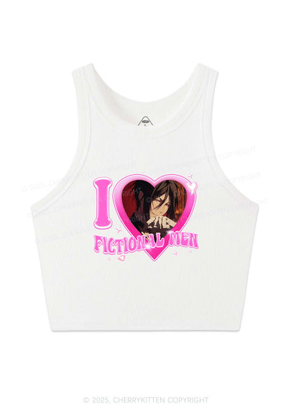 Custom I Love Fictional Men Y2K Crop Tank Top Cherrykitten