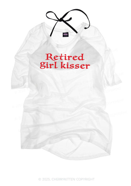 Retired Girl Kisser Pride Y2K Sheer Boyfriend Tee Cherrykitten