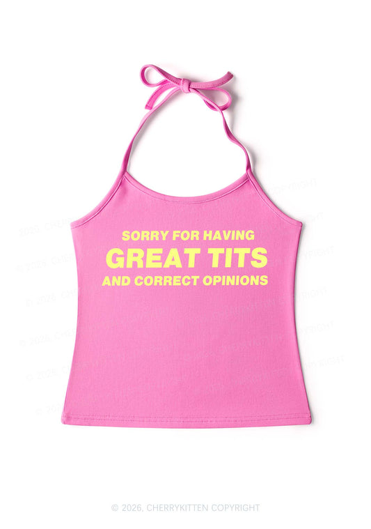 Sorry For Having Correct Opinions Y2K Halter Neck Cami Cherrykitten