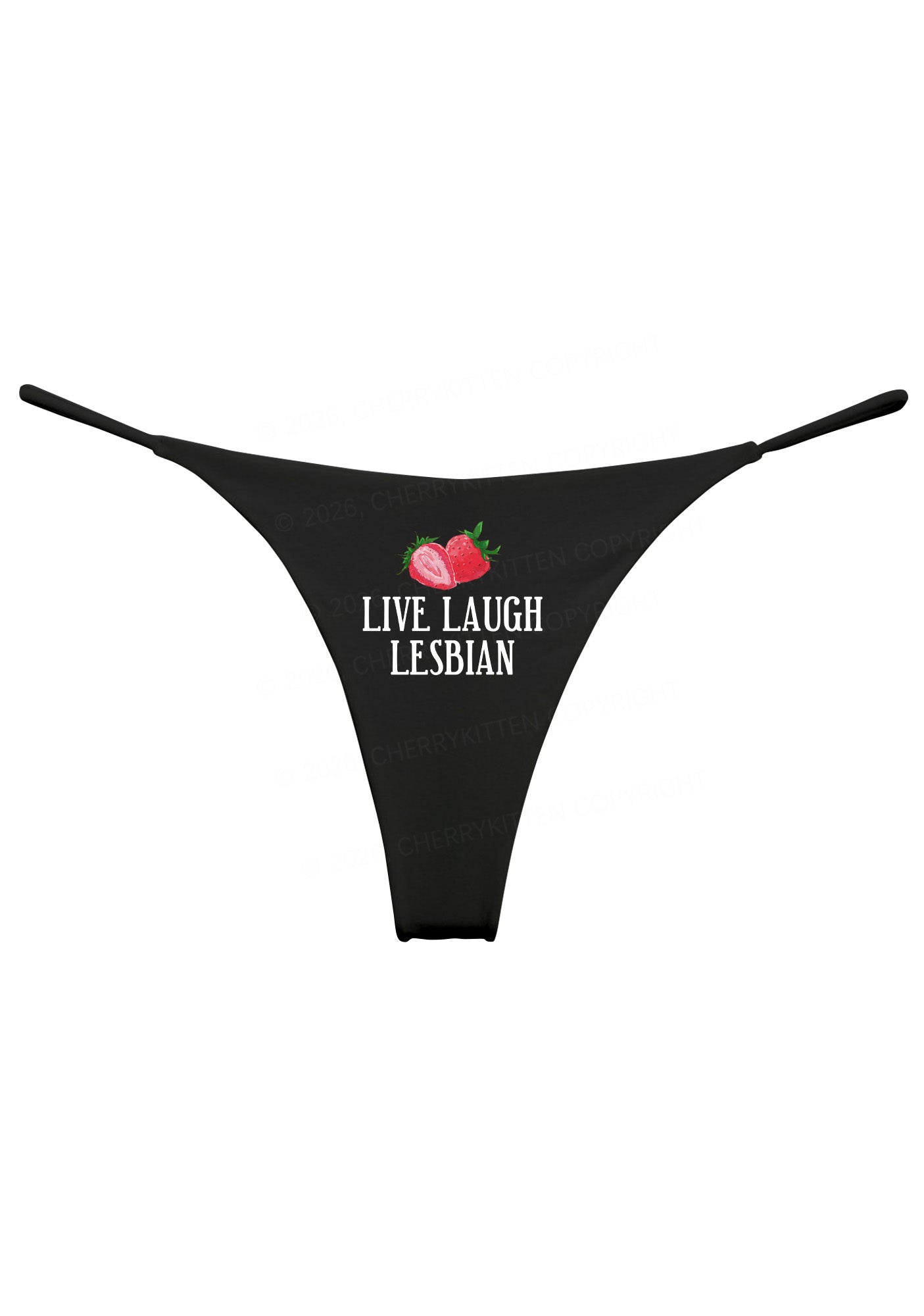 Live Laugh Lesbian Pride Y2K Bikini String Thong Cherrykitten