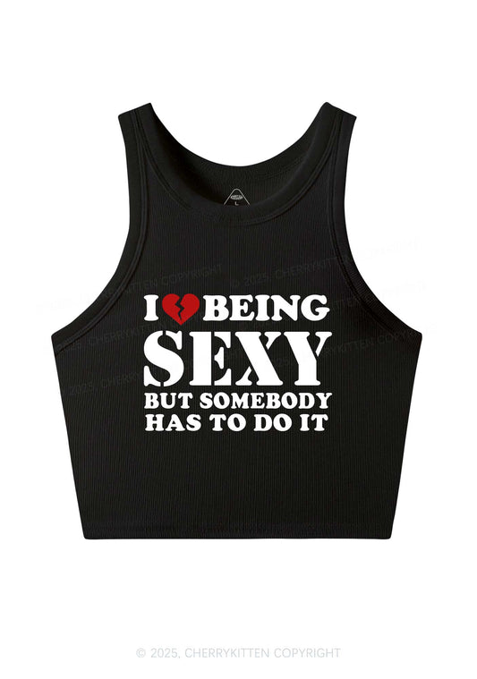 Being Sexy Tough Y2K Crop Tank Top Cherrykitten
