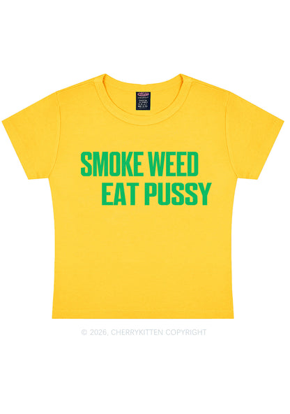 Smoke Wxxd Eat Puxxy Y2K Baby Tee Cherrykitten