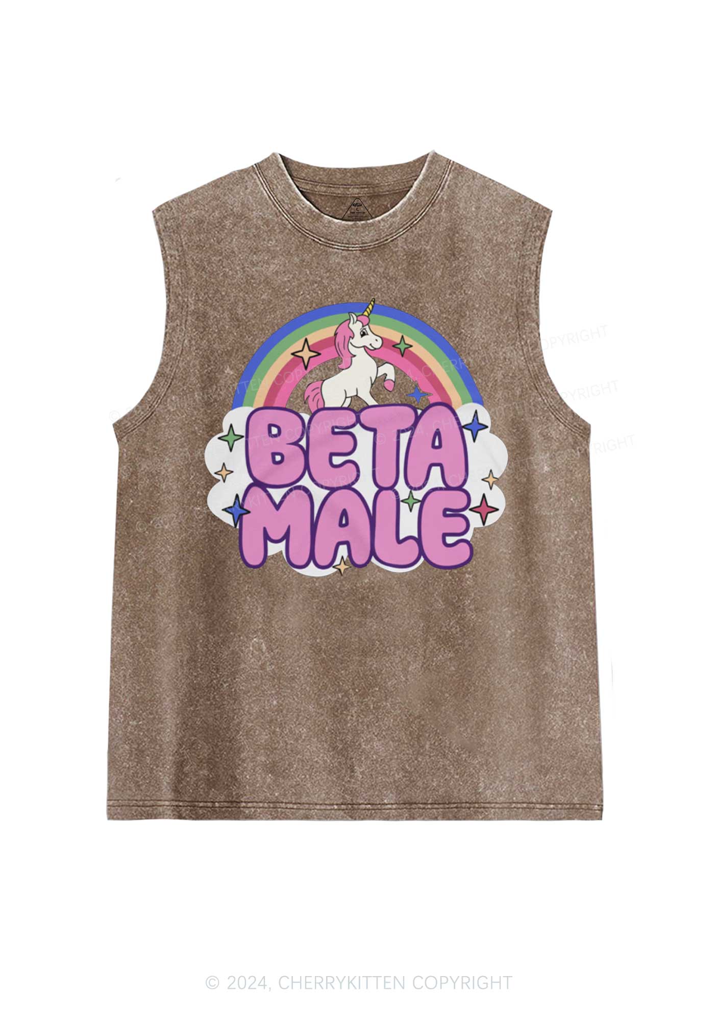 Beta Male Unicorn Y2K Washed Tank Cherrykitten