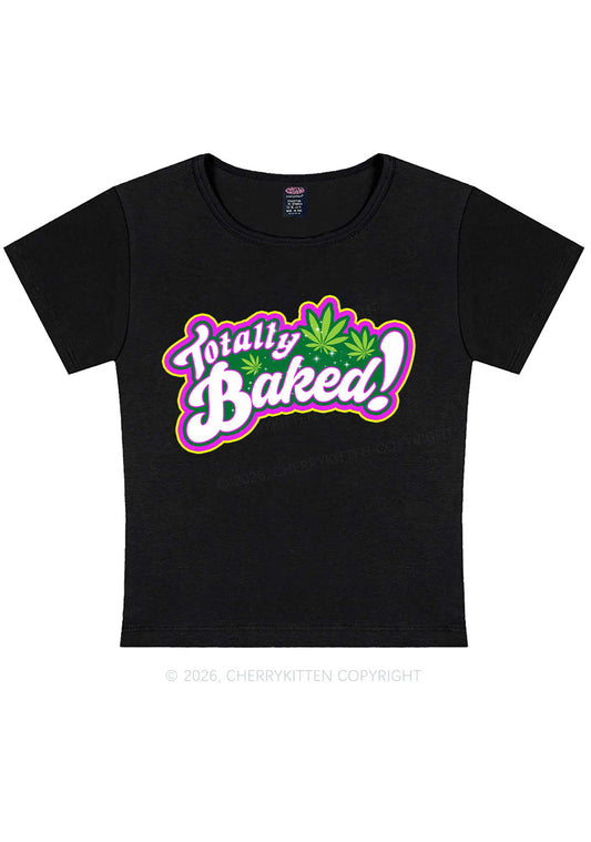 Totally Baked Y2K Baby Tee Cherrykitten